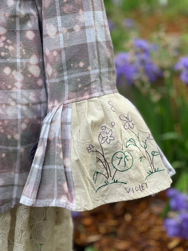 Flared Sleeve Flannel- VIOLET